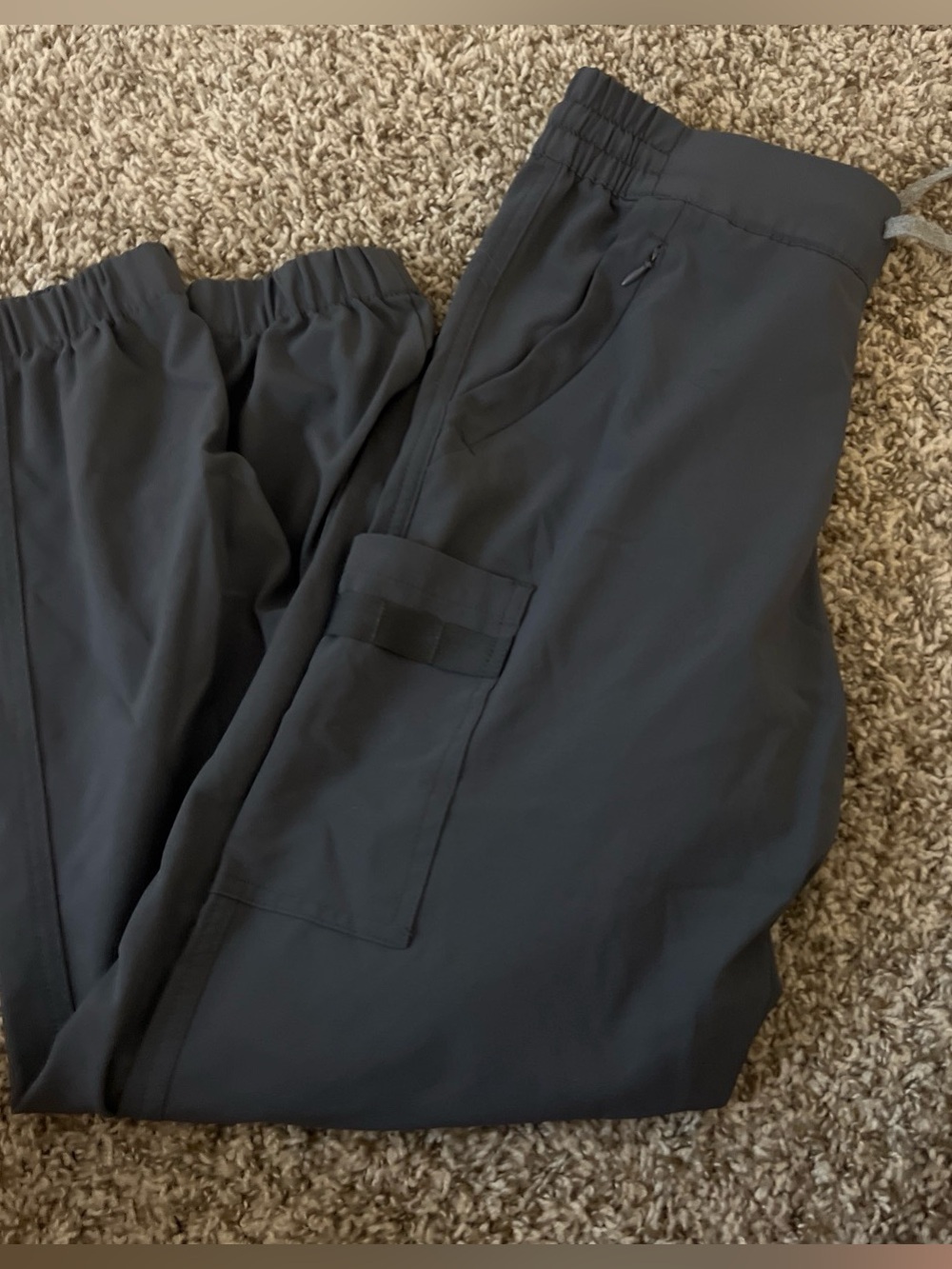 Women's Black Cargo Jogger Pants with Elastic Waist